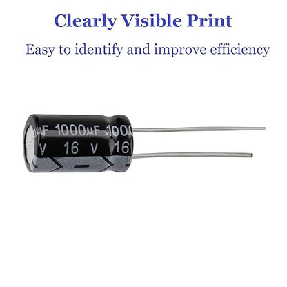 OCR Capacitor Kit, 500Pcs 24 Values Aluminum Electrolytic Capacitor Kit, Range 0.1uF - 1000uF 10V - 50V Assortment Kit for Electronic Repairs on Circuit Boards