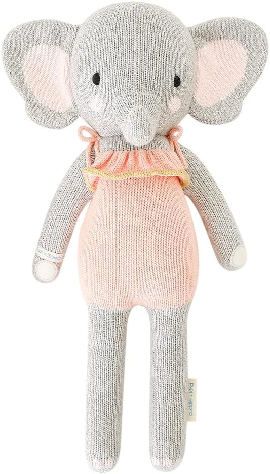 cuddle + kind Eloise The Elephant Little 13" Hand-Knit Doll – 1 Doll = 10 Meals, Fair Trade, Heirloom Quality, Handcrafted in Peru, 100% Cotton Yarn