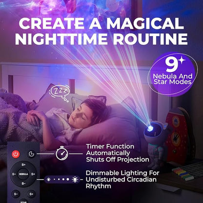 Color My Astronaut Galaxy Projector - DIY Spaceman Night Light with Acrylic Markers Kit - Paint Your Own Lamp - Arts and Craft for Kids Ages 4-8 - Unique Christmas Gift for 5-10 Year Old Boys