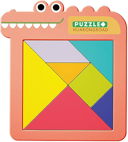 Dementia Activities for Seniors, Tangram Puzzle Travel Game Gifts for Dementia Patients (Tangram, Red) 99-1