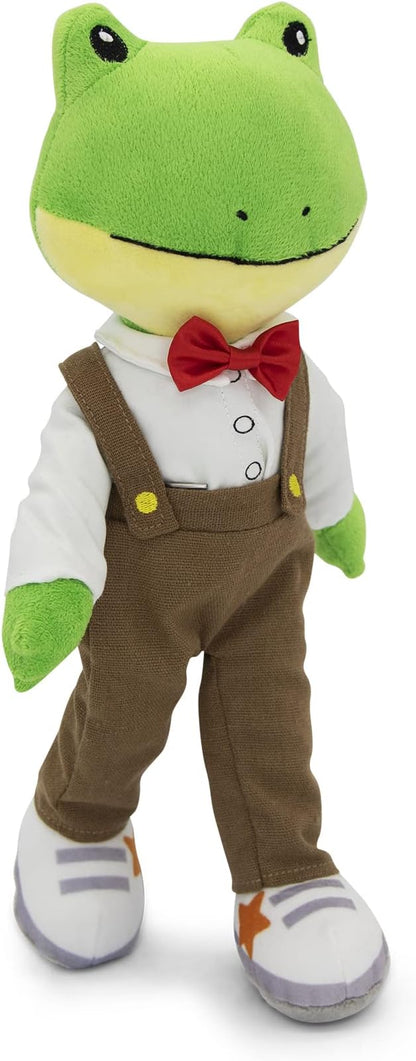 Playtime by Eimmie Soft Baby Doll Freddy The Frog - 14" Plush Rag Doll with Embroidered Features for Girls, Boys, Toddlers & Infants - Educational Stuffed Animal for Imaginative Play