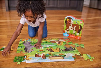 Crocodile Creek Jigsaw Puzzle, 36 Piece for Kids 3 Years and Up, Heavy-Duty Shaped Box for Storage, Finished Puzzle Size 18 x 24 inches, Pretty Ponies