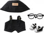 17cm Doll Clothes Set (No Doll), 4 Pieces Outfit Set for 6.7inch Dolls Dress Suit, Fashion Dress Up Hat Clothes Shoes Accessories for 1st/2nd/3rd Gen Dolls Play & Display Black