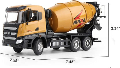 Gemini&Genius Construction Vehicle Cement Truck Toy for Kids, Heavy Duty Cement Mixer Truck for Pretend Play, 1/50 Scale Diecast Alloy Vehicles Toy for Kids