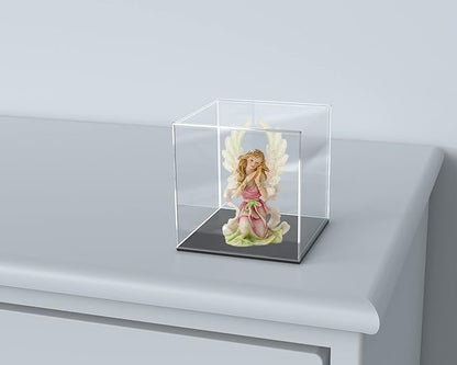 SVENJBB Acrylic Display Case, 5x5x5 Inch Clear Acrylic Boxes for Display, Self-Assembly Display Cases for Collectibles, Toys and Sport Goods