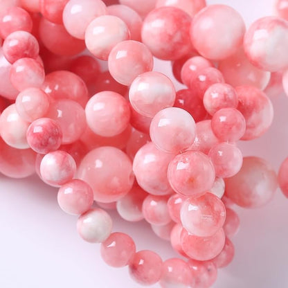 750PCS 10MM Pink Persian Jade Spacer Loose Beads for Jewelry Making DIY Bracelet Necklace 2 Strands