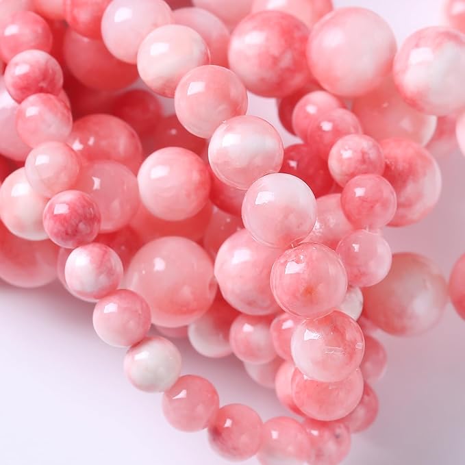6MM 60PCS Pink Persian Jade Spacer Loose Beads for Jewelry Making DIY Bracelet Necklace