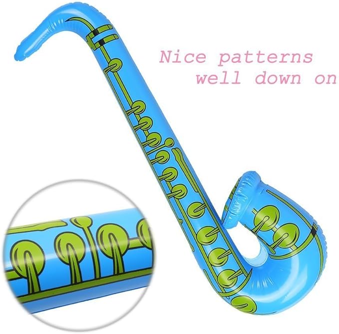DECORA 27.5“ Inflatable Saxophones Assorted Colors 6pcs for Kids Party Favors