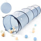 Tiny Land Kids Play Tunnel Tent for Toddlers, 69" x 18" Foldable Crawl Toys for Baby, Indoor & Outdoor Pop Up Dog Tunnel with Breathable Mesh (Blue)