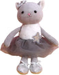 Plush Ballerina Dolls Kitten Cat Stuffed Animals Toys Ballet Dance Recital Gifts for Girls 15.5 Inches (Gray)