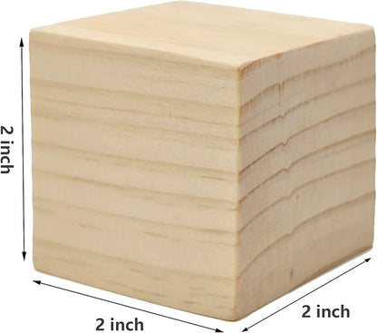 30 PCS 2 Inch Smoothed Wooden Cubes,Unfinished Wood Blocks for Crafts,Wood Square Blocks for Crafts,Shower Blocks to Decorate.