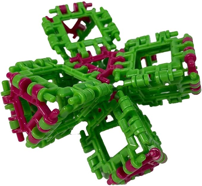 That Hinge Toy 82 Piece Green + Pink Set, Animal + More STEM Construction Toy Building Set