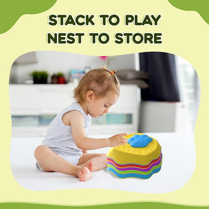 Sound Stepping Stones for Kids - 5 Pcs Non-Slip Indoor or Outdoor Balance Stones, Obstacle Course Coordination Game for Aged 3 4 5 6, Sensory Toys for Toddlers, Birthday Gifts