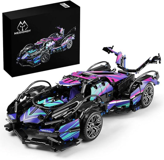 Mesiondy Sports Car Building Blocks Toys Boys，1:14 MOC Building Set Raceing Car Model,Construction Toy for Adults，Cars for Boys Age 6 7 8 9 Years Kids