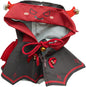 Doll Clothes for 17cm Figures,Little Devil Costume Set with Hooded Cloak and Wings, Black and red