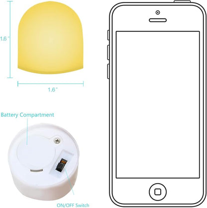Novelty Place Color Changing Mini Nightlight, Multicolor LED Mood Lighting - Night Light for Kid's Bedroom, Bathroom, Living Room - Battery Powered (Pack of 12)