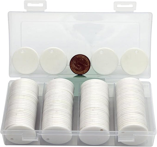 35MM with Holes, 120 Pieces per Box of Plastic Poker Chips - Perfect for Bar Activities, Teaching Games, and Customizable Accessories with Text.