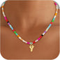 Bubble Colorful Initial Necklaces for Women Girls Kids - Teen Girls Gifts Trendy Bubble Beaded Initial Necklace Cute Letter Birthday Gifts Choker Necklace for Women Girl Kids Jewelry
