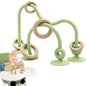 Baby Sensory High Chair Suction Toys for Infant Toddlers 6 12 18 24 Months, Food Grade Silicone String with Oak Loop Montessori Educational Baby Bath Toy Gifts (Green)