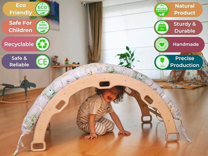 Climbing Arch Cushion Only | Cushion for Toddler Climbing Arch | Montessori Rocker | Toddler Floor Pillow for Kids (Map)