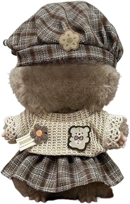 17cm Doll Clothes Set(No Doll), Hat & Overalls Set for 17cm Labubu Suit, Cute Cloth for Dress up Unique Style Dolls Outfit Stylish Clothes for Labubu (JK Skirt)