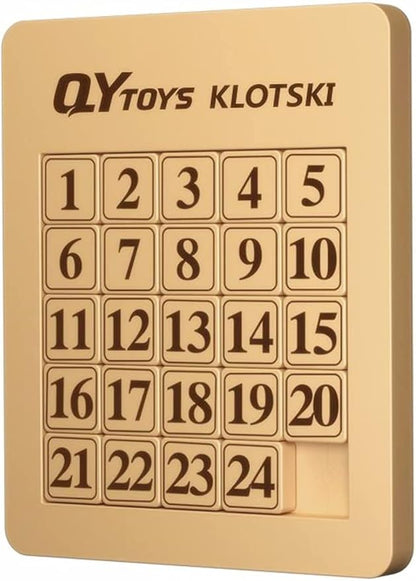 LiangCuber QY Toys 5x5 Klotski Puzzle Magnetic Sliding Number Puzzle ABS Brain Teasers Toy Tangram Jigsaw Intelligence (24-Digit Version)