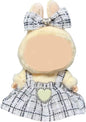 17cm Doll Clothes - Luxury Chic Style Set for 5.91-6.7“ (15-17cm) Dolls, Cute Premium Fashion Doll Outfit with Accessories - White Plaid Tweed Dress +Plaid Bow
