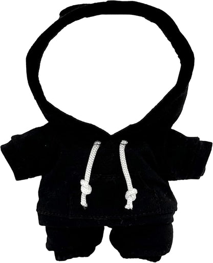 17cm Dolls Clothes Outfit Set for Doll - Casual Style Hoodies Clothing Set for Doll Dress Up, Black Set