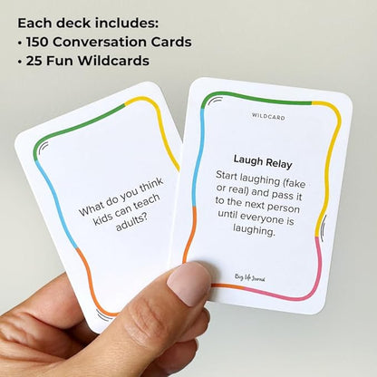 Big Life Journal Sharing Joy Family Conversation Cards - 150 Cards That Bring Families Closer Together, Put Down The Phones & Connect with Family, Meaningful Talk, Great for Dinner Table, Road Trips