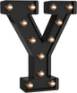 Foaky Black LED Letter Lights for Room Decor - Bedroom Wall Decor, Alphabet Lights for Home, Wedding, Party - Battery Operated （Y）