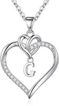 STORUP Heart Initial Necklaces for Women Girls, 14K Gold Plated Cubic Zirconia Heart Initial A-Z Pendant Necklace Dainty Heart Necklaces for Women Teen Girl Jewelry Birthday Gifts