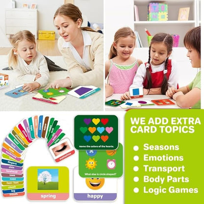 QUOKKA ABC Learning Flash Cards for Toddlers 1-3 Years - 120 Flashcards for Kids 2-4 in a Bag - Alphabet Numbers Letters Preschool Activities Ages 4-8 - Gift Speech Therapy Toys 1-3-5 yo