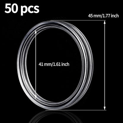 50 PCS 41mm Clear Plastic Coin Capsules with Coin Holder Case, Airtight Coin Holders, Coin Storage Containers, Coin Supplies Plastic Holders, Coin Protectors