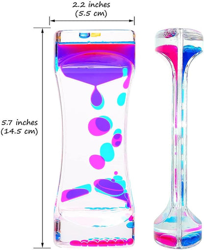 Liquid Motion Bubbler,CAILINK 5 Pack Stress Management Sensory Toys, Relief Fidget Water Timers,Relaxing Liquid Bubbler,Office Home Colorful Hourglass Desk Decor