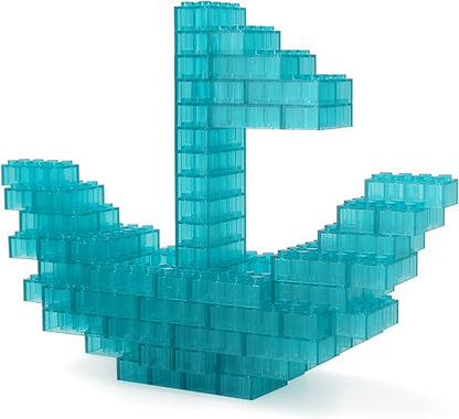 Feleph 100pcs 2x4 Bricks Trans-Light Blue Pieces Parts Building kit Creative Play Set Blocks Basic Toy Accessories Compatible with 3001 Major Brands