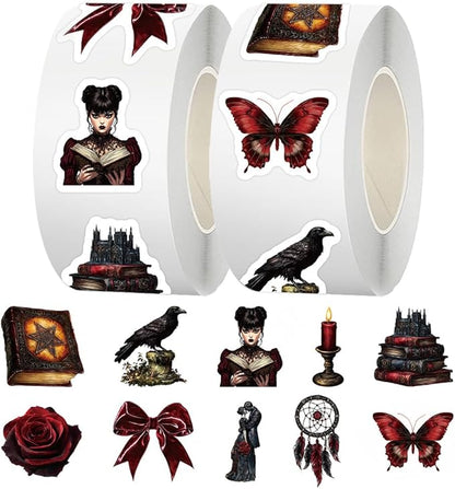 500 Pcs Gothic Sticker Witch Stickers for Water Bottle and Laptop - Witchcraft Party Favors & Decorations, Waterproof Vinyl Magical Decals, Gifts for Teens
