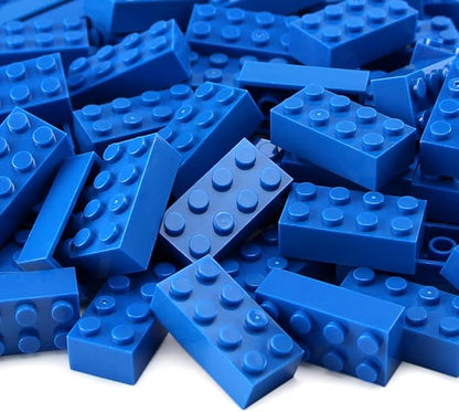 Feleph Basic Parts 320 Pieces 2x4 Blue Bricks Building Creative Play Blocks Set Toy for Kids Classic Combine with Major Brick Brands (Blue)