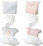 2 Sets of Clothes for Doll, 8 Pcs Accessories for 17cm & 15cm Outfits (No Doll), Double Joy Twin Pack - Fluffy: Blue hat + Blue Clothes + Pink hat + Pink Clothes + 2 White Scarves + 2 White Trousers