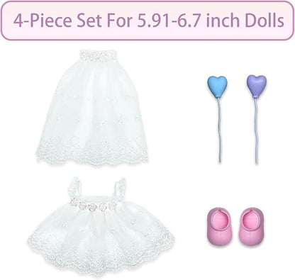 17cm Doll Clothes Set Fashion Doll Clohtes with Accessories of Doll Clothing Suitable for Various Outfits of Dolls (Style L)
