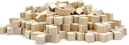 Wood Blocks for Crafting, Unfinished Wood Cubes, 1/2 Inch Natural Wooden Blocks, Pack of 180 Wood Square Blocks, Wooden Cubes for Arts and Crafts and DIY Projects