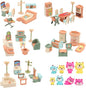 50 Pack Kids Little Dollhouse Furniture Set Toys House Big Dreams for Baby Children Girls Boys Age 3+,Miniature Accessories Educational Pretend Play Toys for Toddler