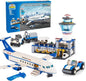 QLT QIAOLETONG City Airplane Station Building Kits Toys,STEM Building Sets for Kids, with Helicopter/Airport/Passenger/Lorry Truck/Car, Best Gift for 6-12 Boys Girls (582 Pieces)