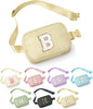 YOOLIFE Bridesmaid Gifts - Bridesmaid Proposal Gift Wedding Day, Bridal Shower Gifts, Maid of Honor Gifts, Bachelorette Party Decorations Favors, Khaki Initial Crossbody Bag Belt Bag B