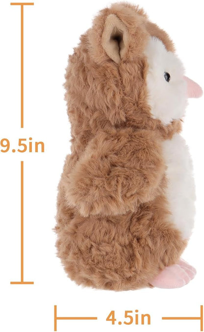Apricot Lamb Flower Owl Plush Stuffed Animals for Kids, Soft Cute Plush Toys for Baby Girl and Boy, Fluffy Flower Owl Brown (Dark Brown)