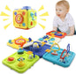 Baby Activity Cube Toy, 6-Sided Learning Toy with Gears, Shapes, Numbers and Puzzles, Multi-Colour (Blue)