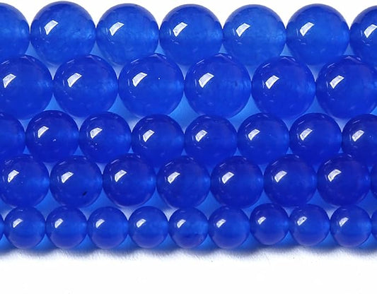 4MM 88PCS Deep Blue Chalcedony Natural Stone Loose Beads for Jewelry Making DIY Bracelet