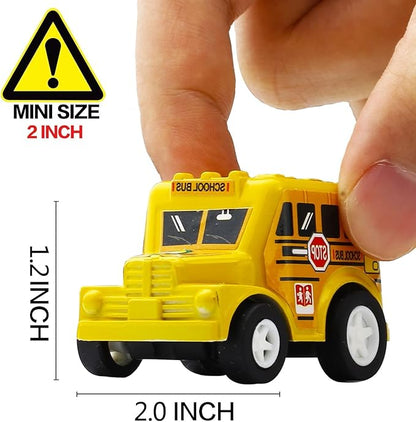 Funcorn Toys Pull Back Car, 12 Pack Assorted Mini Plastic Vehicle Set, Pull Back Truck and Car Toys for Boys Kids Toddler Party Favors,Die Cast Car Toy Play Set