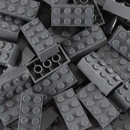 Feleph 100pcs 2x4 Bricks Dark Gray Pieces Grey Classic Building Blocks Creative Play Set Toy Accessories Compatible with Major Brick Brands