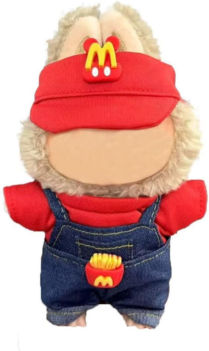 Clothes for Iabubu(NO Doll),Cute Handcrafted Crochet Set for Iabubu Clothes,Fashion Dressy Outfit Accessories,Stylish Accessories for 17cm Doll(Red MCD Set)