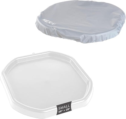 MEKA Tuff Tray Waterproof Cover for Kids – Messy Play, Sensory, STEM Activities, Classroom & Home Use (White, Small 28" x 28")